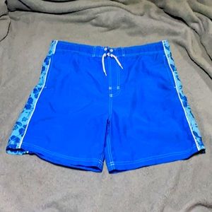 🔥🔥 Blue Hawaiian Flower Swim Trunks
